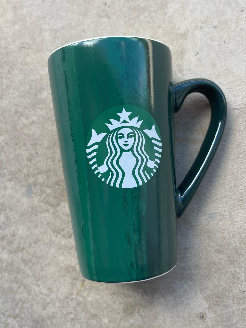Starbucks Mug Tea Cup 2021 EXCELLENT 16 oz Red Green Ombre Stripe Multicolor
